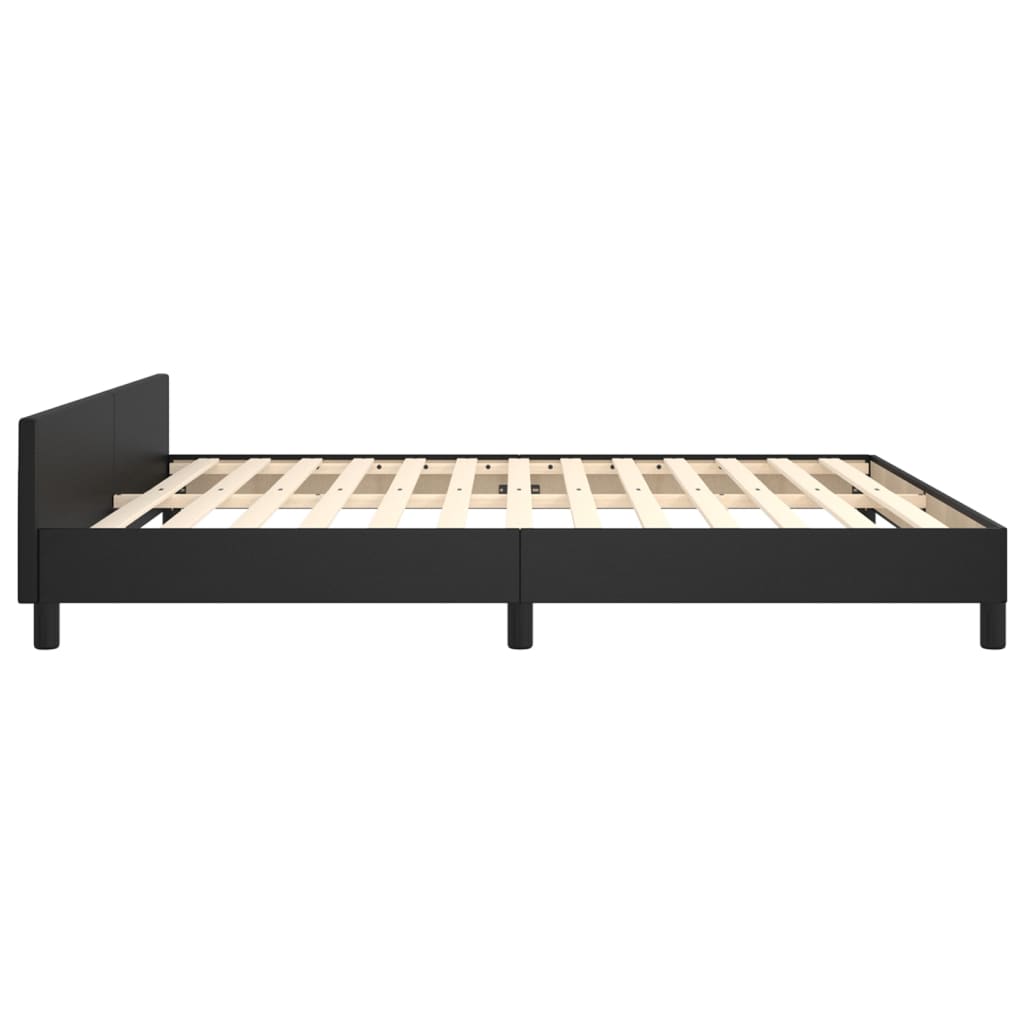 vidaXL Estructura de cama con cabecero sin colchón negro 160x200 cm