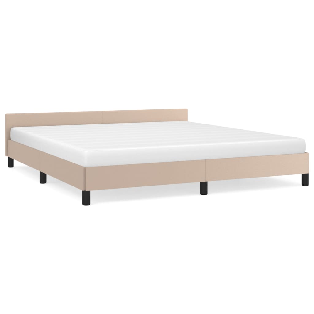 vidaXL Estructura de cama con cabecero sin colchón capuchino 160x200cm