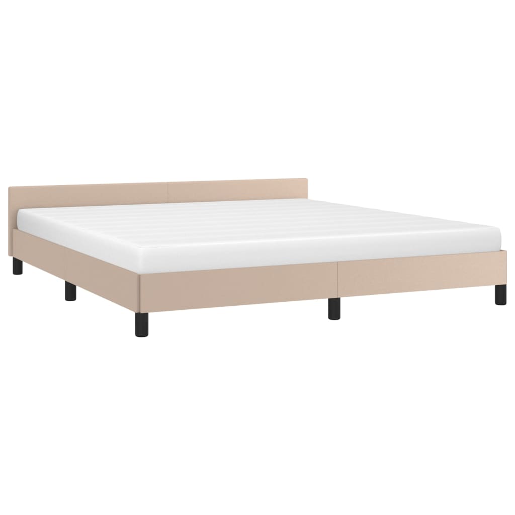 vidaXL Estructura de cama con cabecero sin colchón capuchino 160x200cm