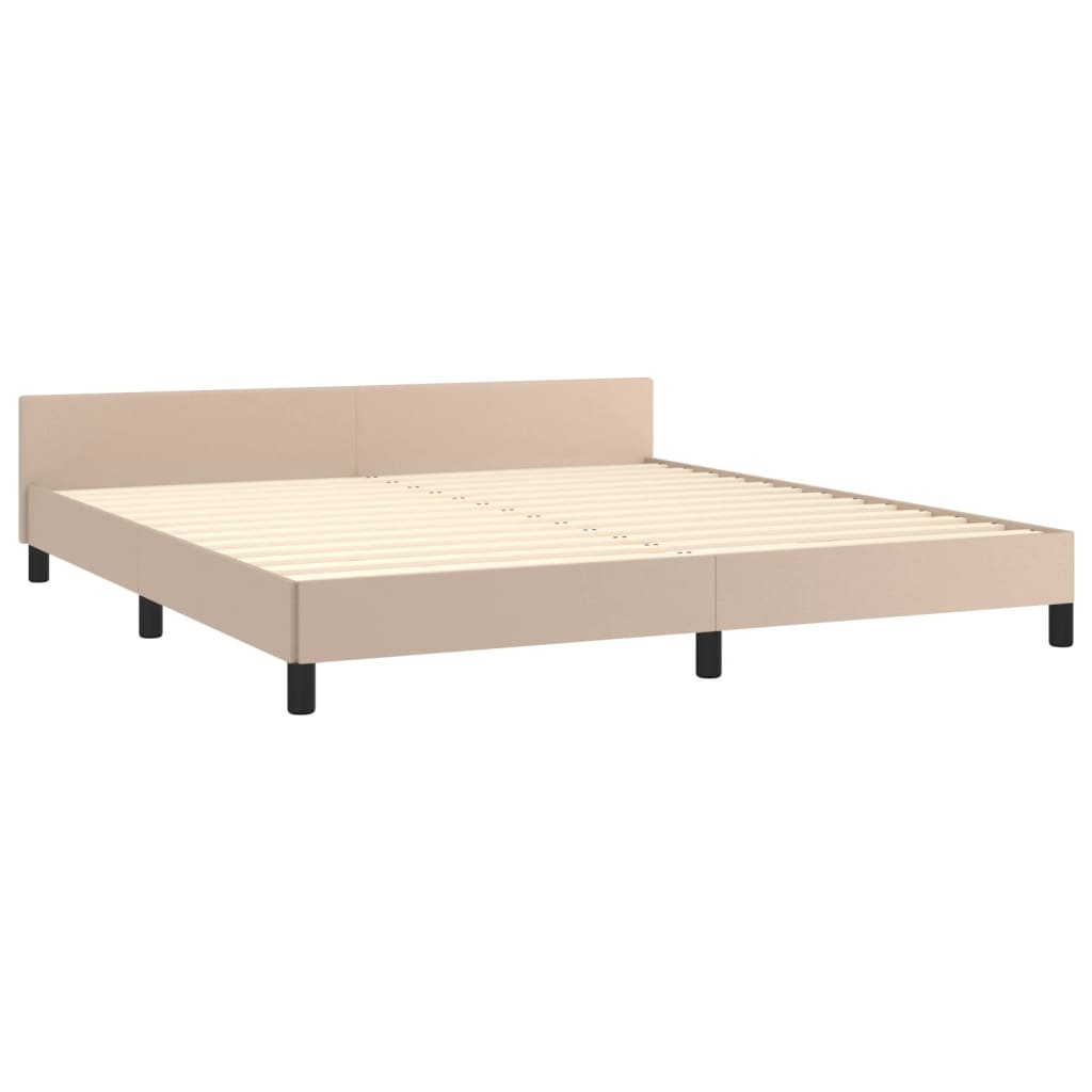 vidaXL Estructura de cama con cabecero sin colchón capuchino 160x200cm