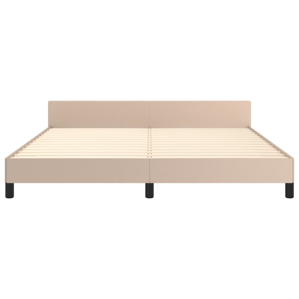 vidaXL Estructura de cama con cabecero sin colchón capuchino 160x200cm