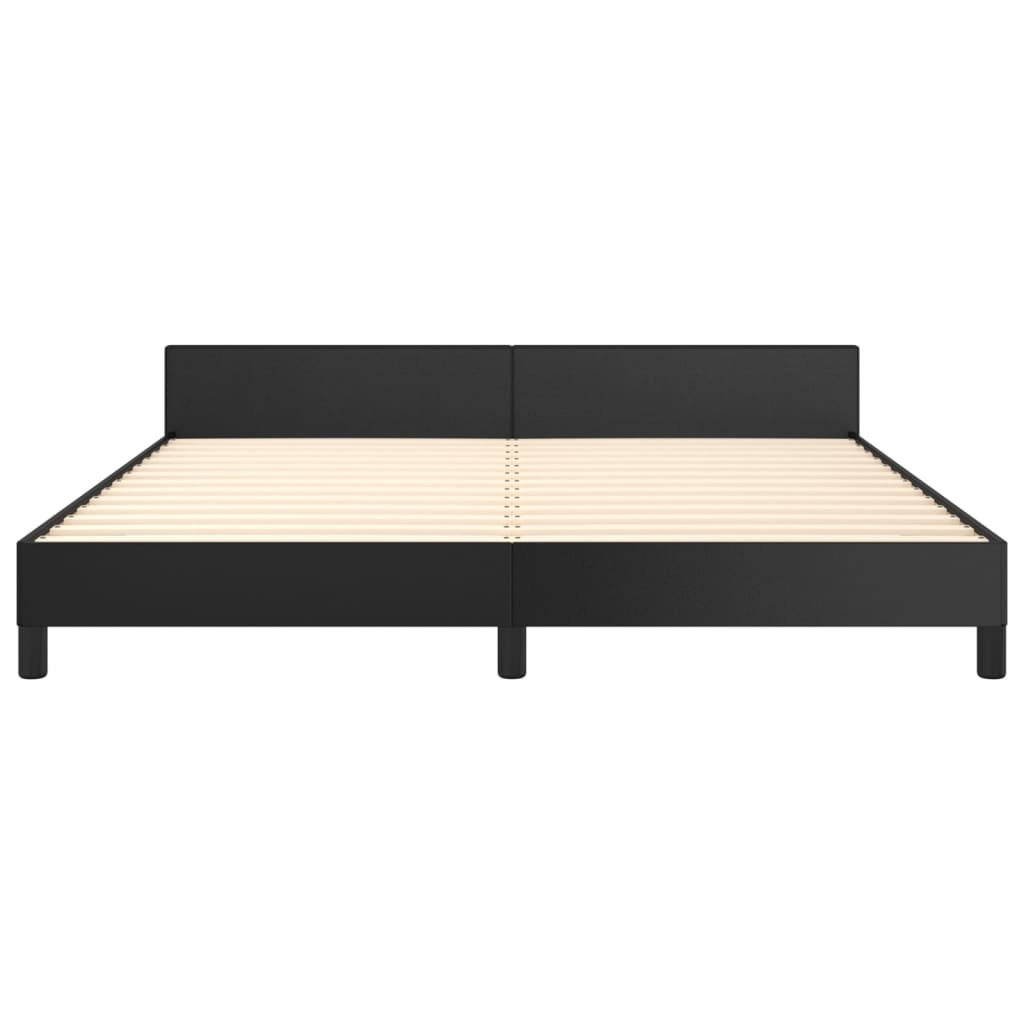 vidaXL Estructura de cama con cabecero sin colchón negro 180x200 cm