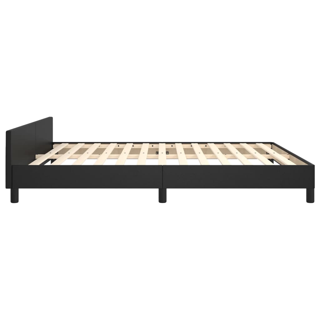 vidaXL Estructura de cama con cabecero sin colchón negro 180x200 cm