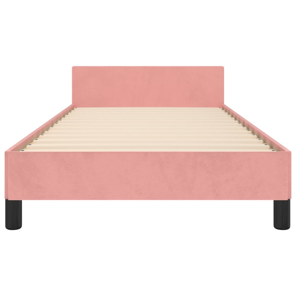 vidaXL Cama con cabecero sin colchón terciopelo rosa 90x190 cm