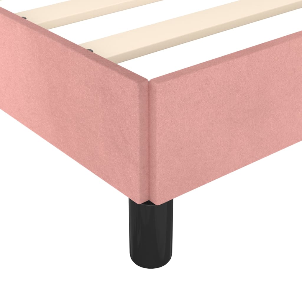 vidaXL Cama con cabecero sin colchón terciopelo rosa 90x190 cm