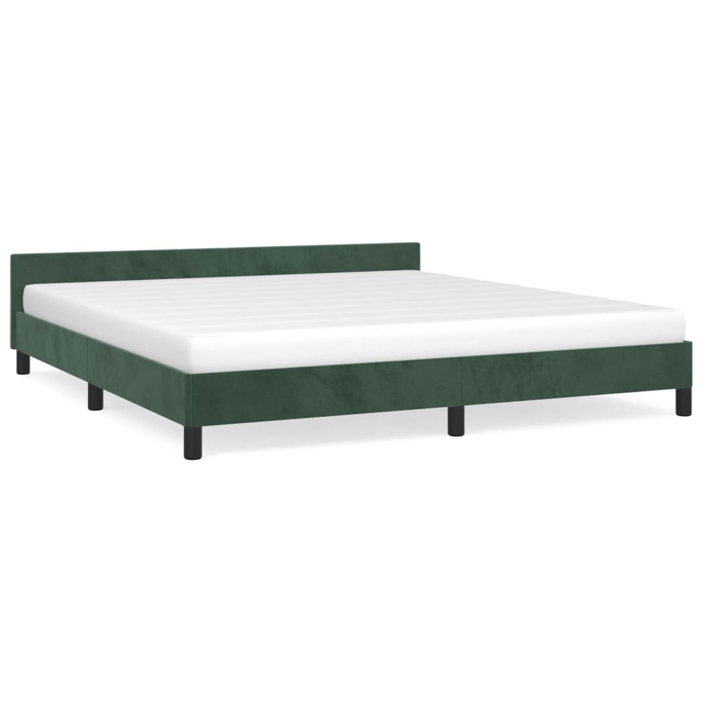 vidaXL Estructura cama sin colchón terciopelo verde oscuro 180x200 cm