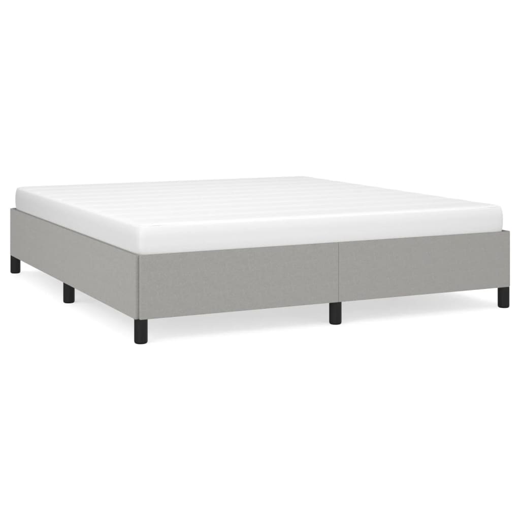 vidaXL Estructura de cama sin colchón gris claro super king tela