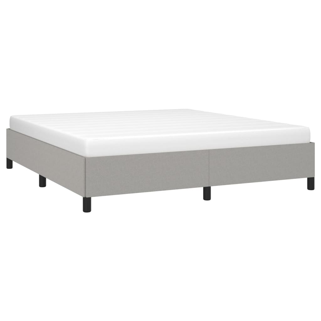 vidaXL Estructura de cama sin colchón gris claro super king tela