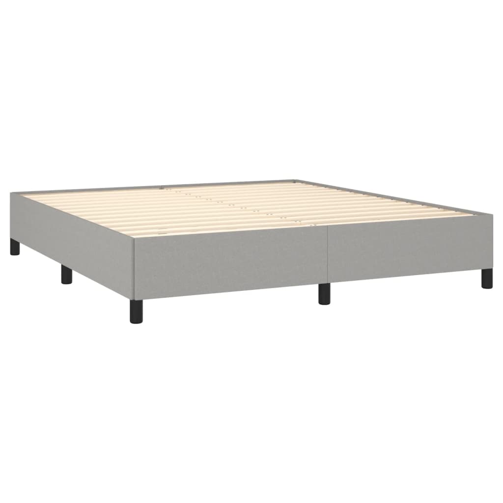 vidaXL Estructura de cama sin colchón gris claro super king tela