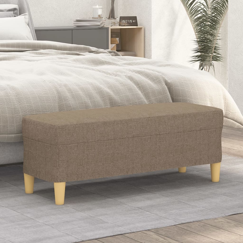 vidaXL Banco de tela gris taupe 100x35x41 cm