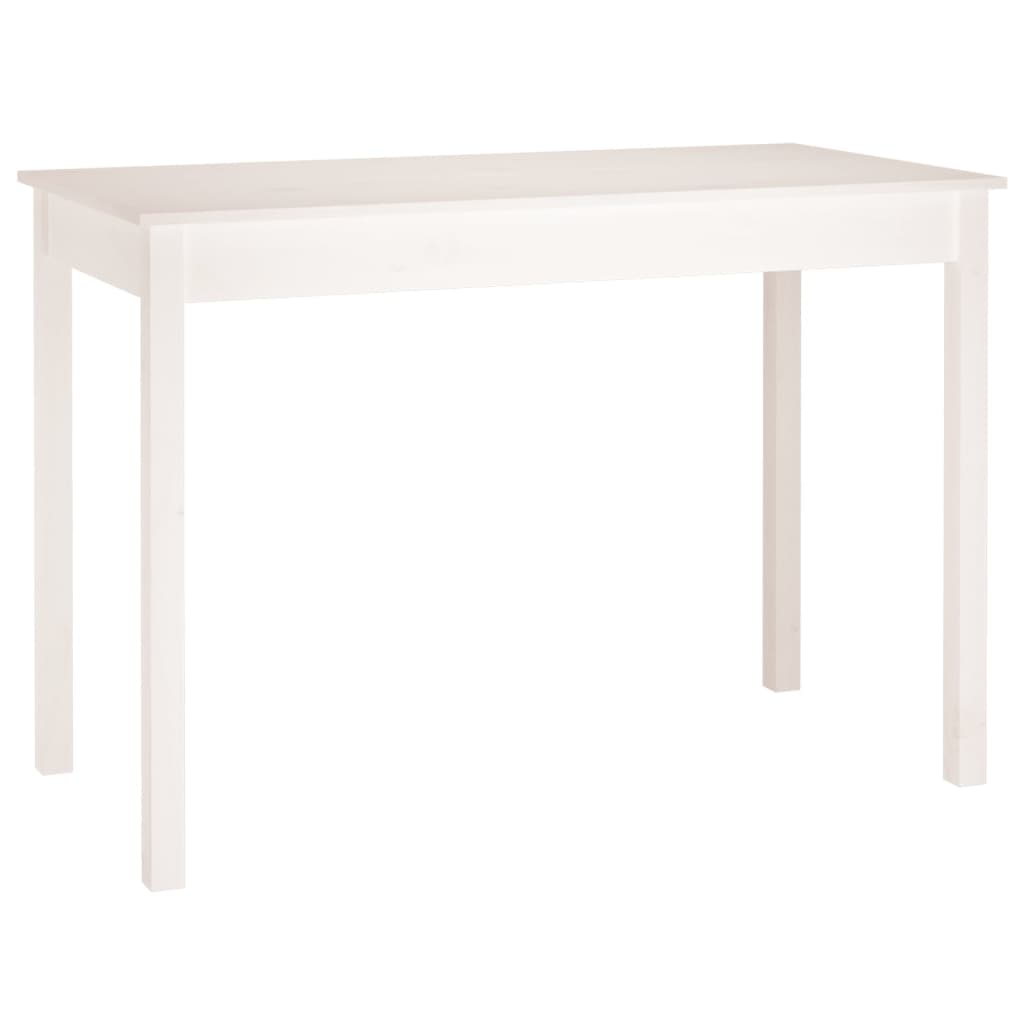 vidaXL Mesa de comedor madera maciza de pino blanca 110x55x75 cm