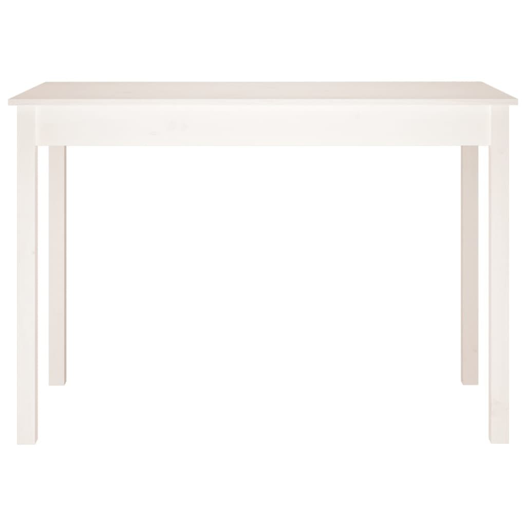 vidaXL Mesa de comedor madera maciza de pino blanca 110x55x75 cm