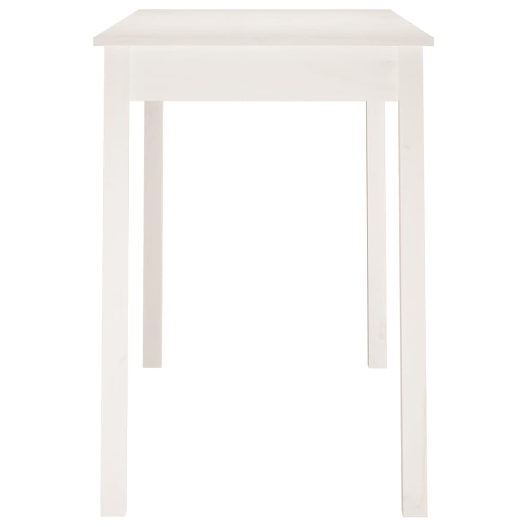 vidaXL Mesa de comedor madera maciza de pino blanca 110x55x75 cm