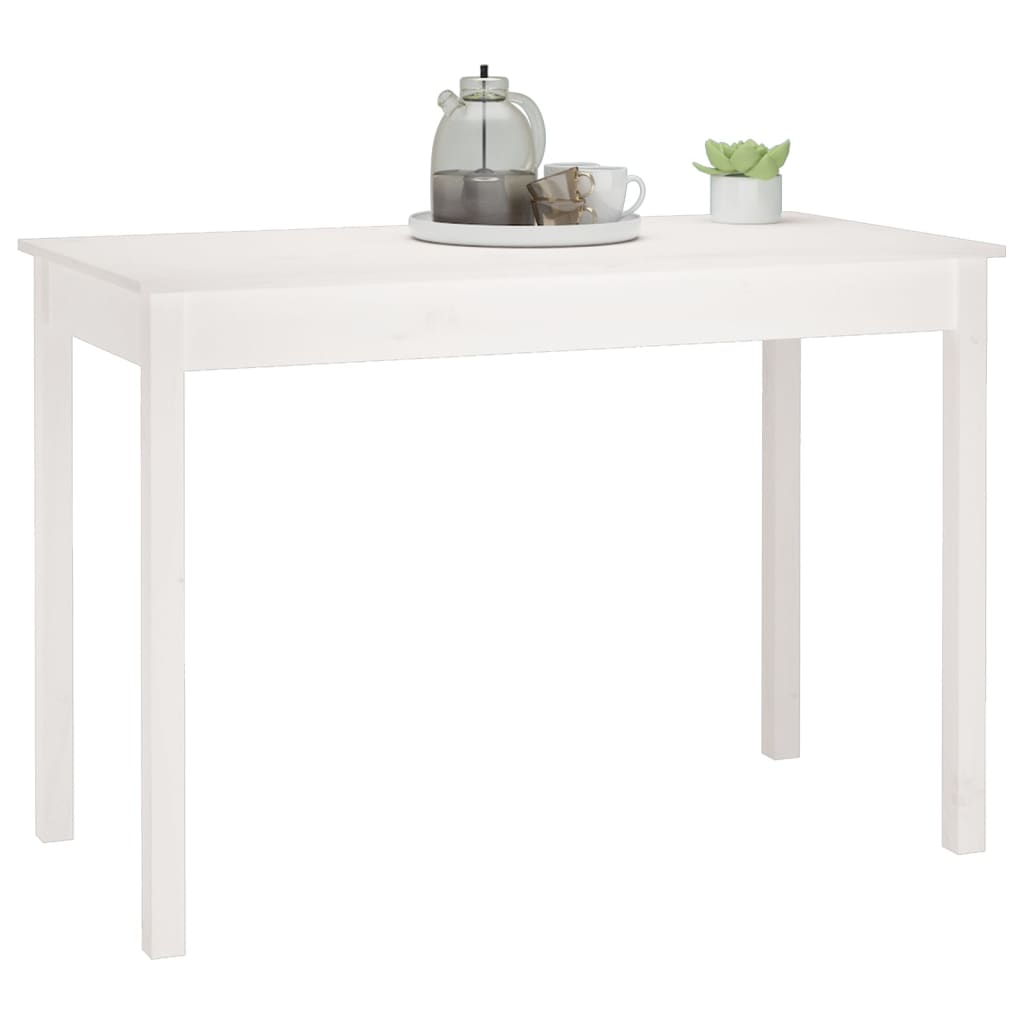 vidaXL Mesa de comedor madera maciza de pino blanca 110x55x75 cm