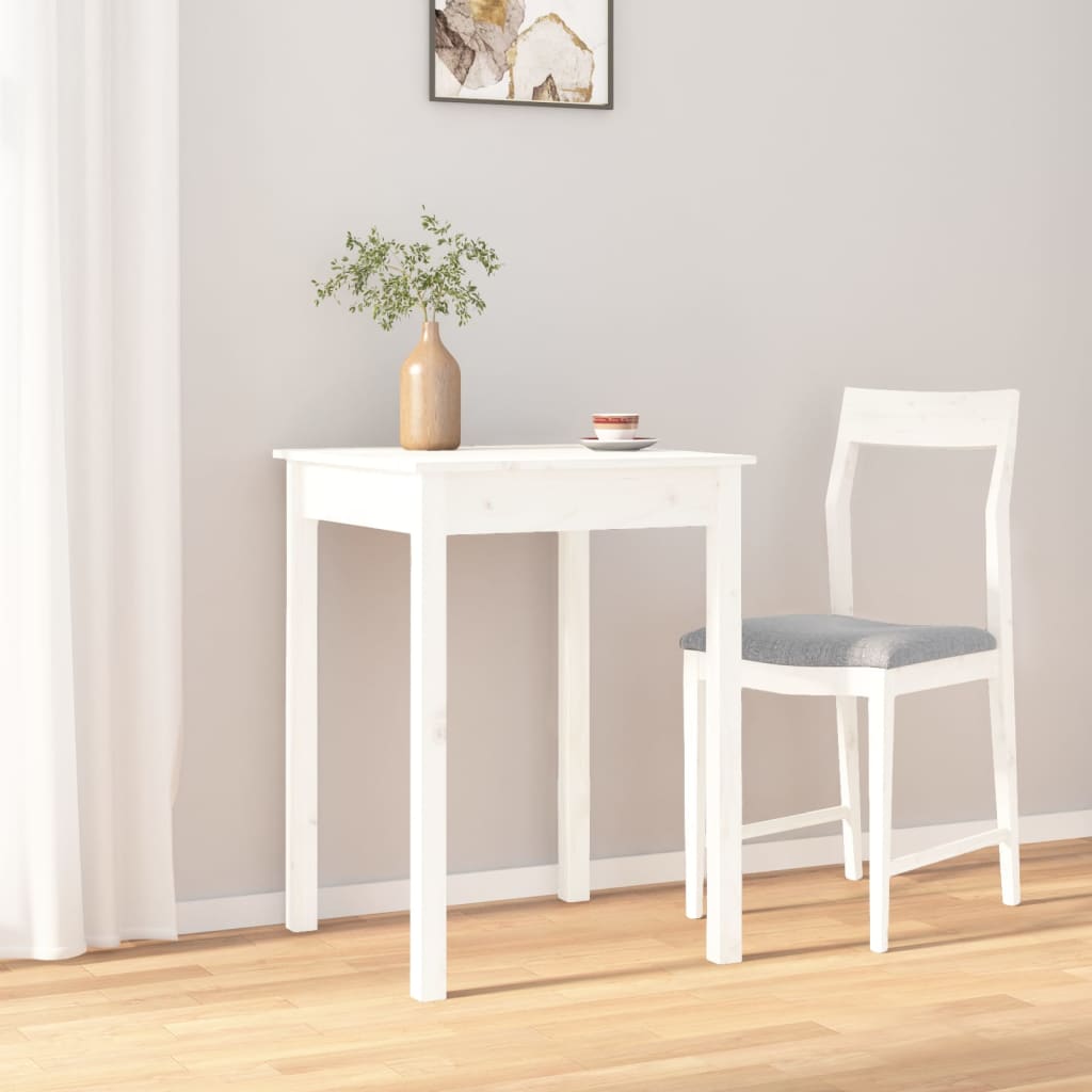 vidaXL Mesa de comedor madera maciza de pino blanca 55x55x75 cm