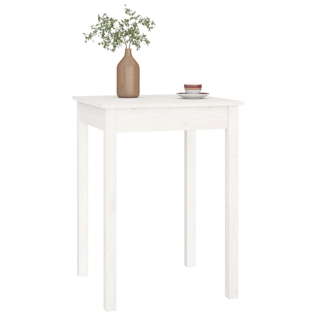 vidaXL Mesa de comedor madera maciza de pino blanca 55x55x75 cm