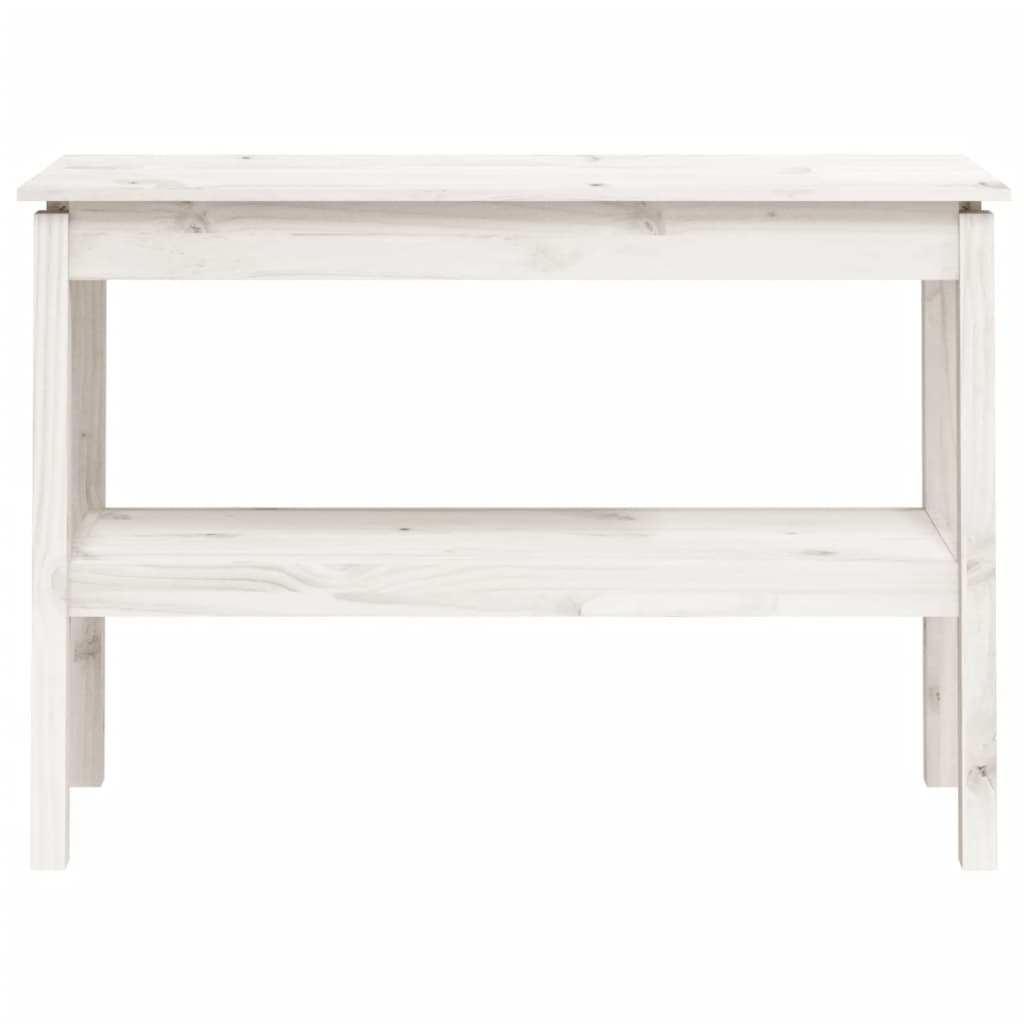 vidaXL Mesa consola de madera maciza de pino blanco 110x40x75 cm