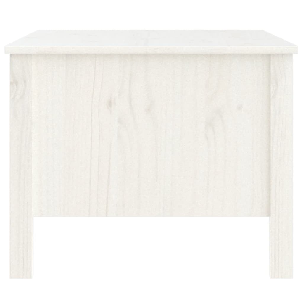 vidaXL Mesa de centro de madera maciza de pino blanco 100x50x40 cm