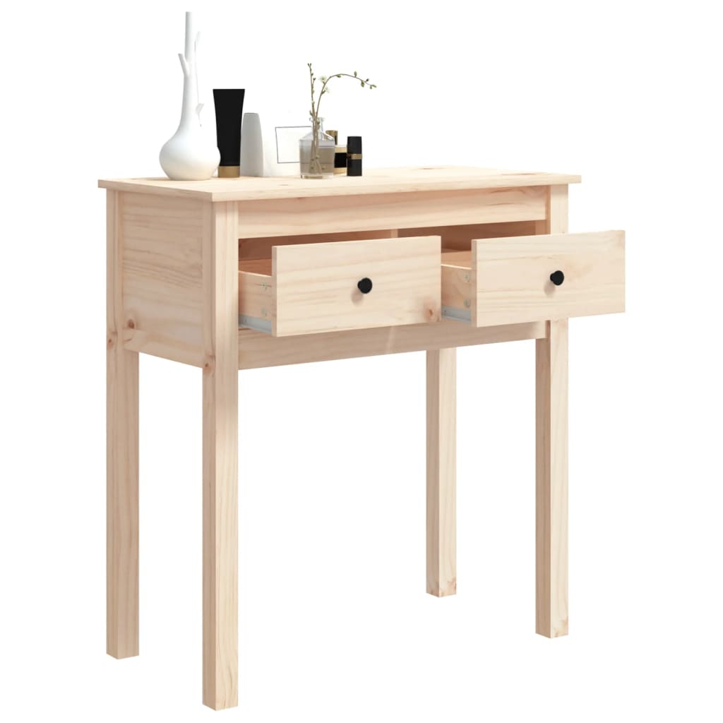 vidaXL Mesa consola madera maciza de pino 70x35x75 cm