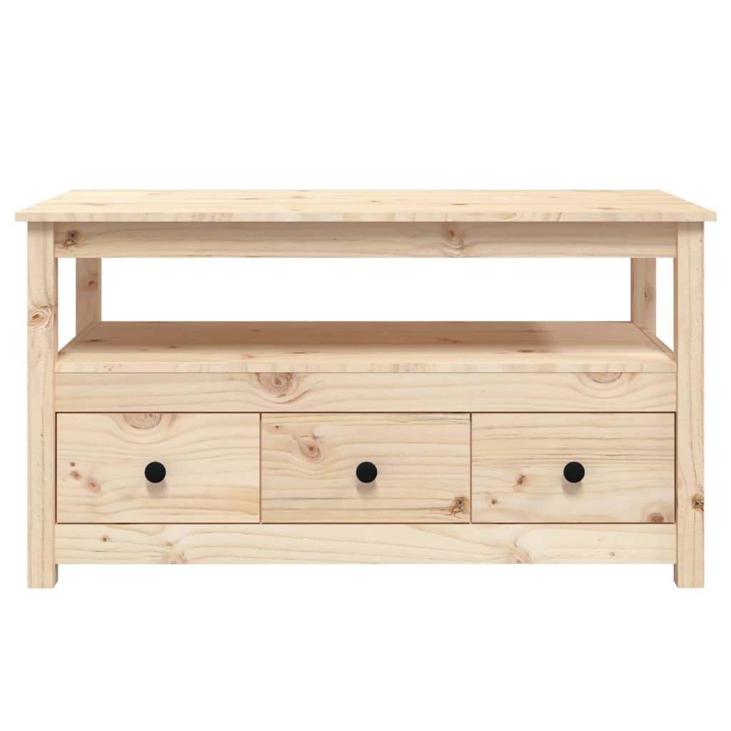 vidaXL Mesa de centro de madera maciza de pino 102x49x55 cm