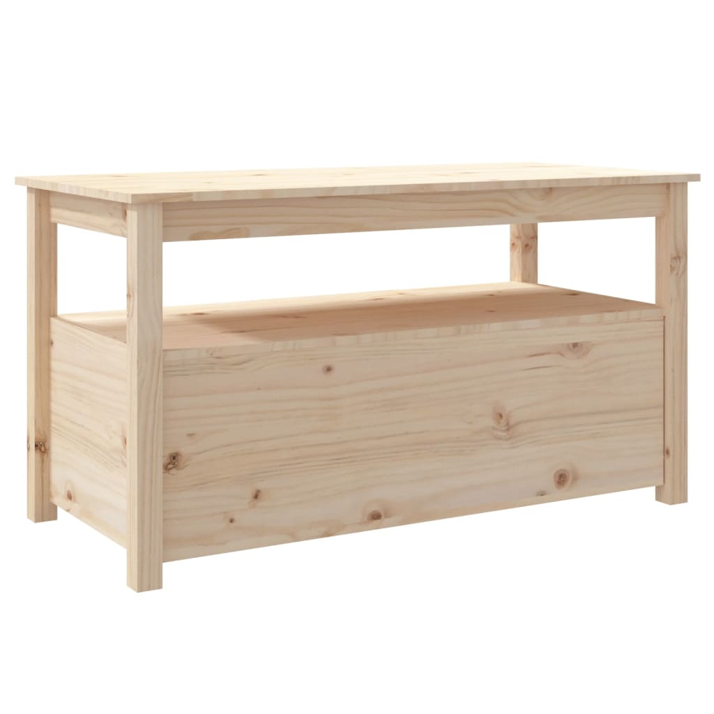 vidaXL Mesa de centro de madera maciza de pino 102x49x55 cm