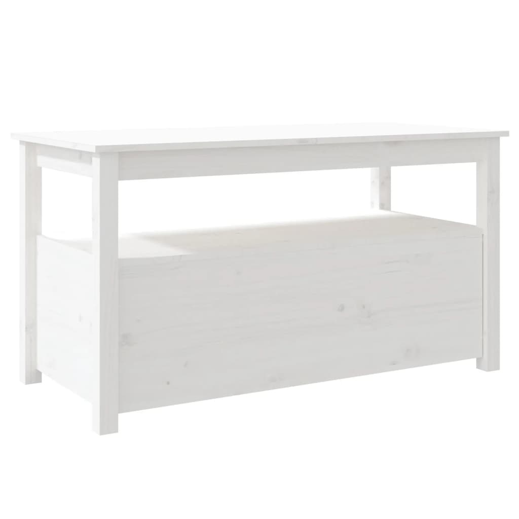 vidaXL Mesa de centro de madera maciza de pino blanco 102x49x55 cm