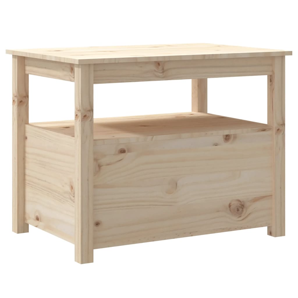 vidaXL Mesa de centro de madera maciza de pino 71x49x55 cm