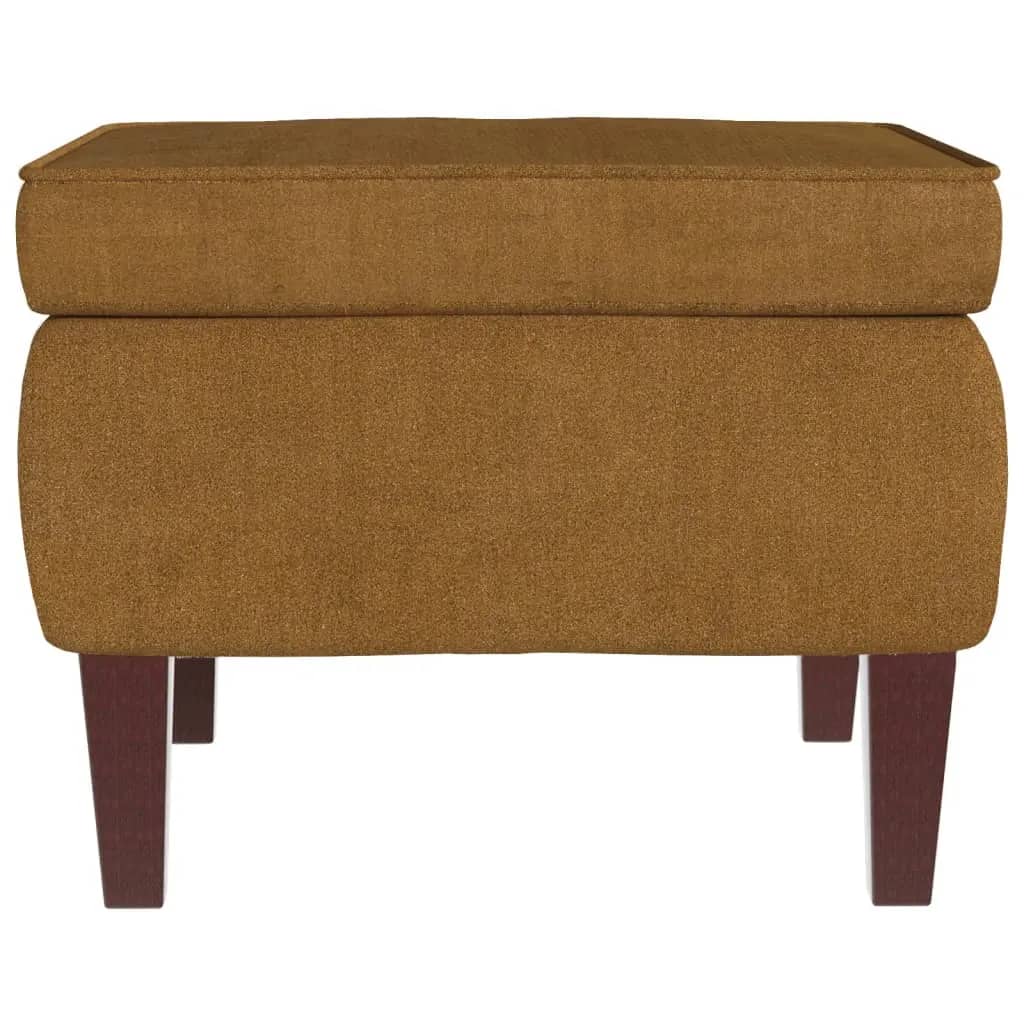 vidaXL Sillón mecedora patas madera y taburete terciopelo marrón