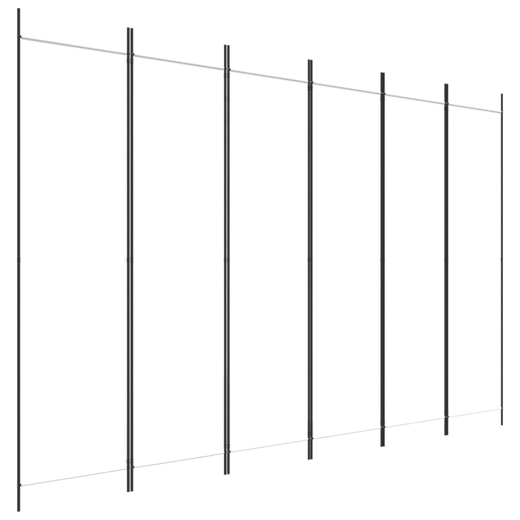 vidaXL Biombo divisor de 6 paneles de tela blanco 300x200 cm