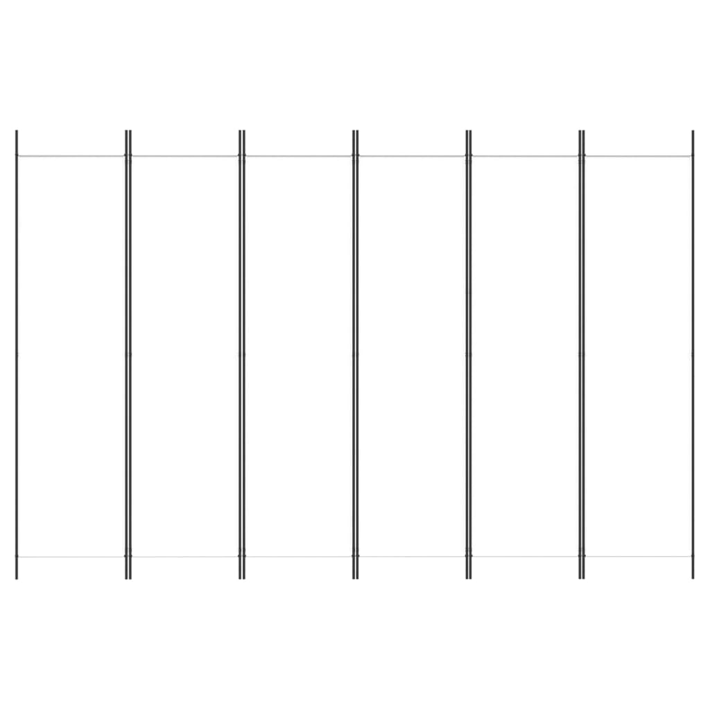 vidaXL Biombo divisor de 6 paneles de tela blanco 300x200 cm