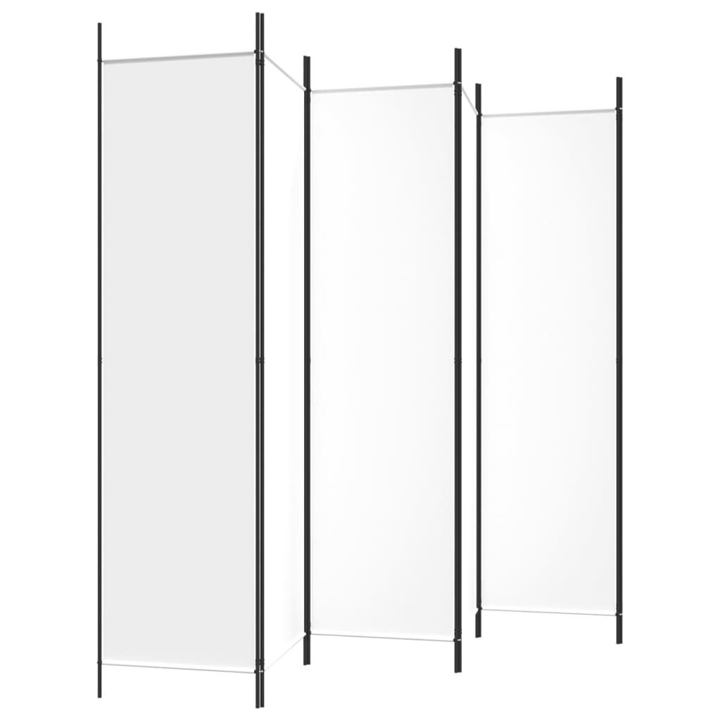 vidaXL Biombo divisor de 6 paneles de tela blanco 300x200 cm