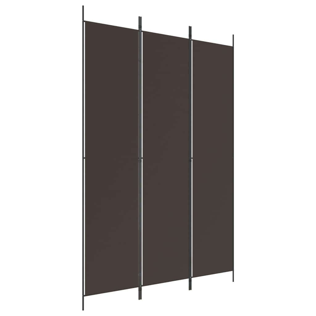 vidaXL Biombo divisor de 3 paneles de tela marrón 150x220 cm
