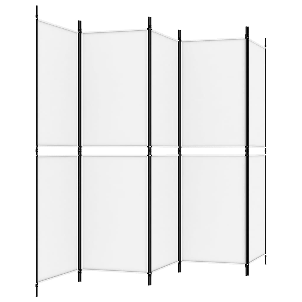 vidaXL Biombo divisor de 5 paneles de tela blanco 250x180 cm