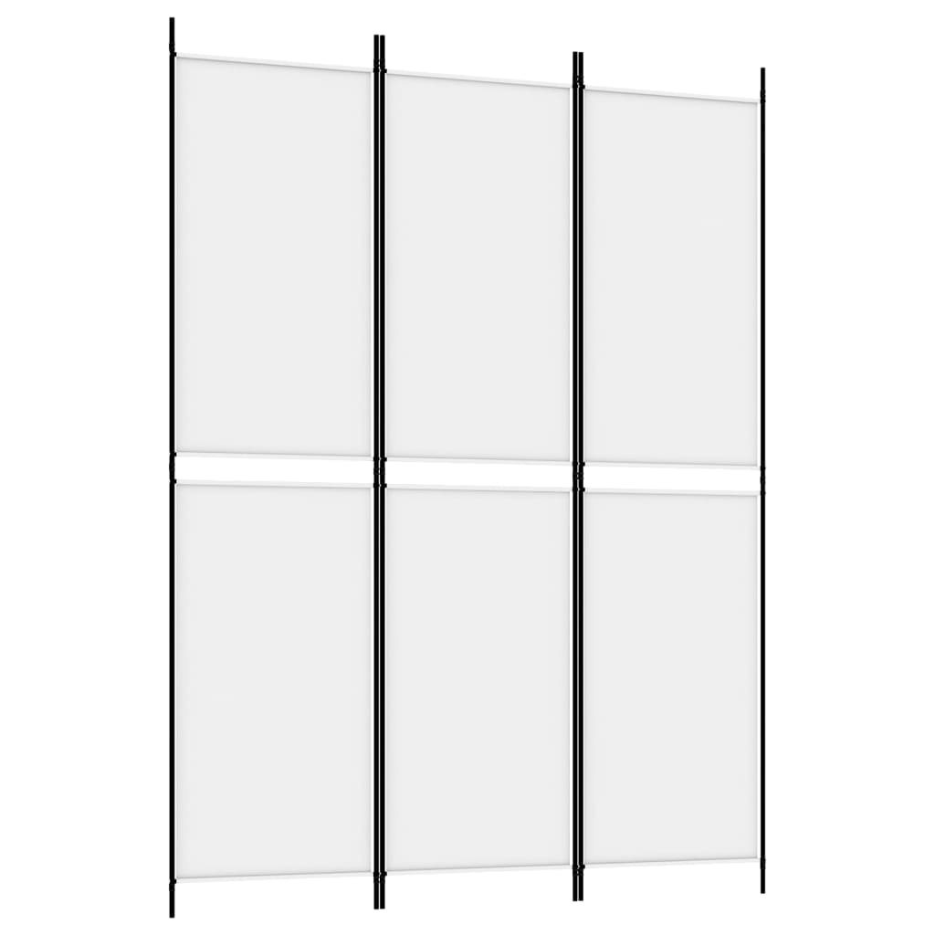 vidaXL Biombo divisor de 3 paneles de tela blanco 150x200 cm