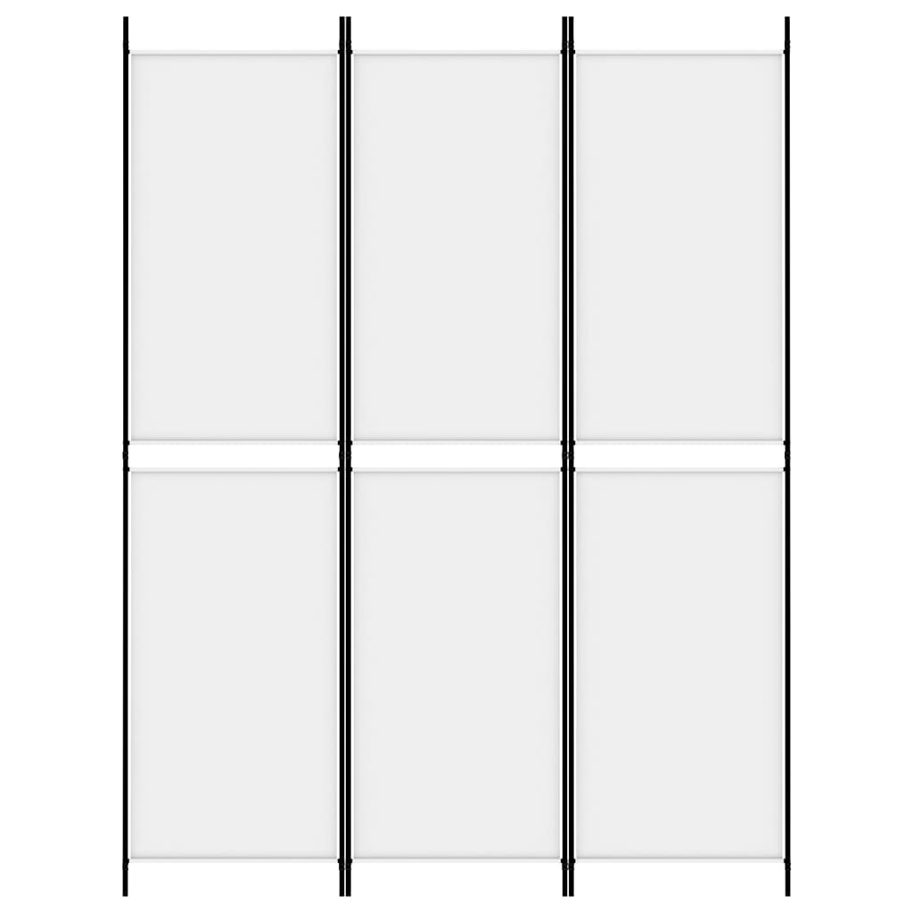 vidaXL Biombo divisor de 3 paneles de tela blanco 150x200 cm