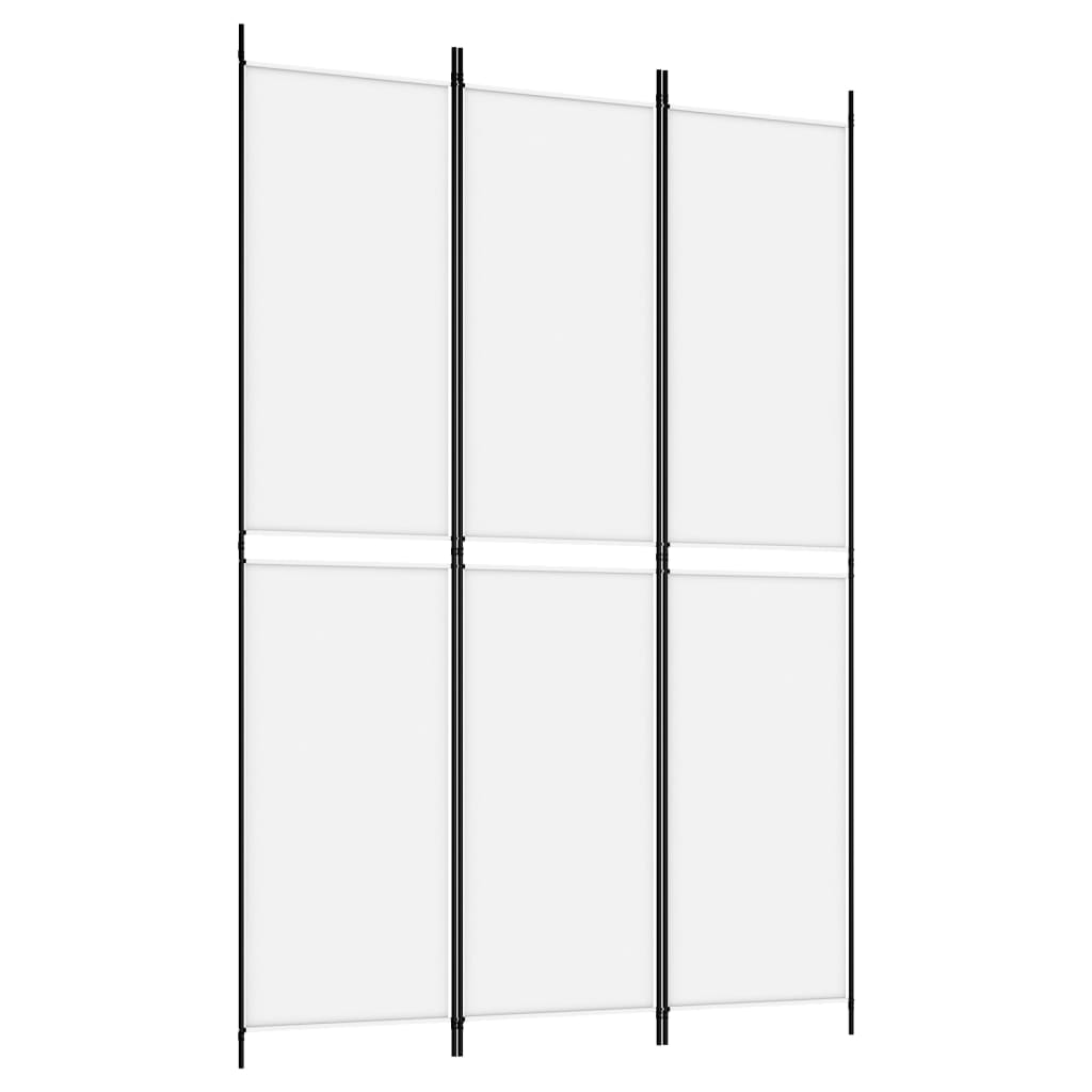 vidaXL Biombo divisor de 3 paneles de tela blanco 150x220 cm