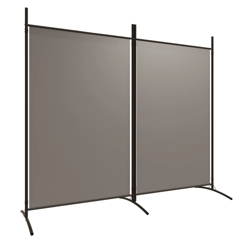 vidaXL Biombo divisor de 2 paneles de tela gris antracita 175x180 cm