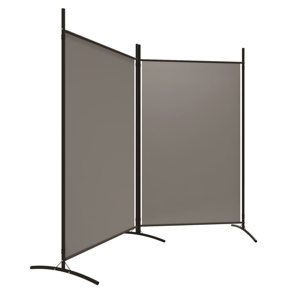 vidaXL Biombo divisor de 2 paneles de tela gris antracita 175x180 cm