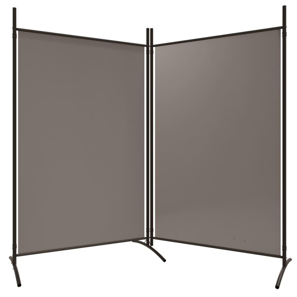 vidaXL Biombo divisor de 2 paneles de tela gris antracita 175x180 cm