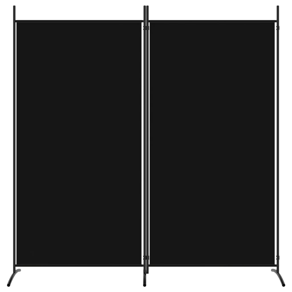 vidaXL Biombo divisor de 2 paneles de tela negro 175x180 cm