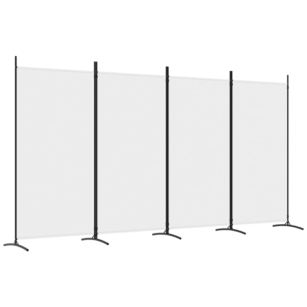 vidaXL Biombo divisor de 4 paneles de tela blanco 346x180 cm