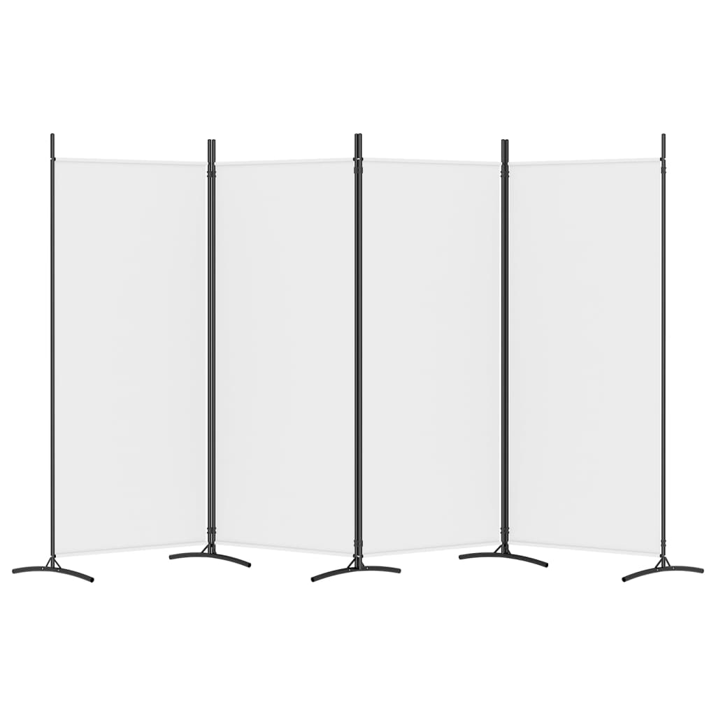 vidaXL Biombo divisor de 4 paneles de tela blanco 346x180 cm