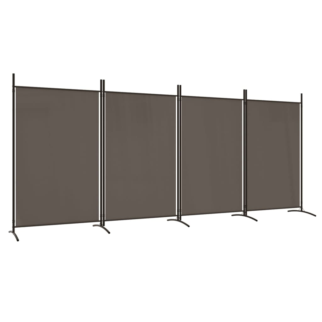 vidaXL Biombo divisor de 4 paneles de tela gris antracita 346x180 cm