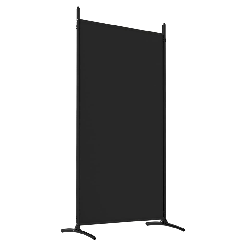 vidaXL Biombo divisor de 4 paneles de tela negro 346x180 cm