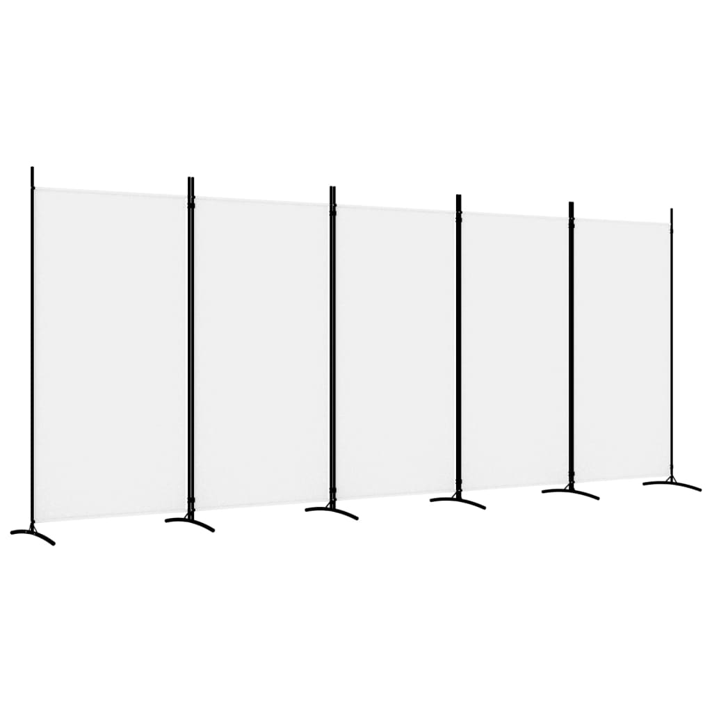 vidaXL Biombo divisor de 5 paneles de tela blanco 433x180 cm