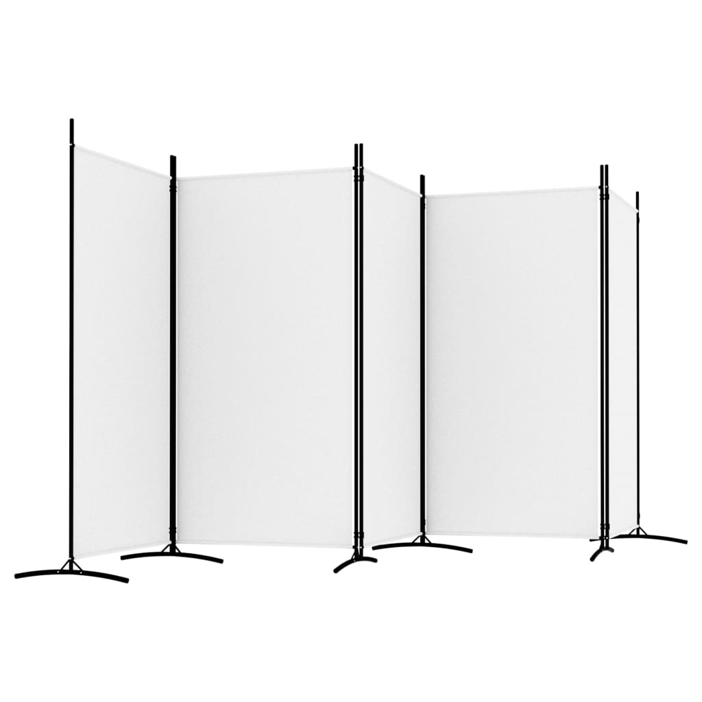 vidaXL Biombo divisor de 5 paneles de tela blanco 433x180 cm