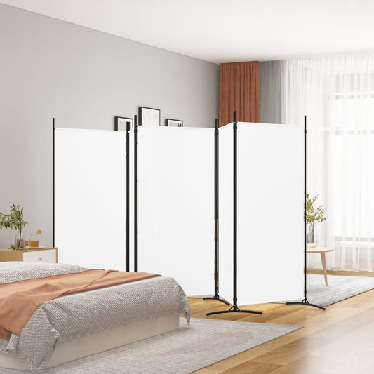 vidaXL Biombo divisor de 5 paneles de tela blanco 433x180 cm