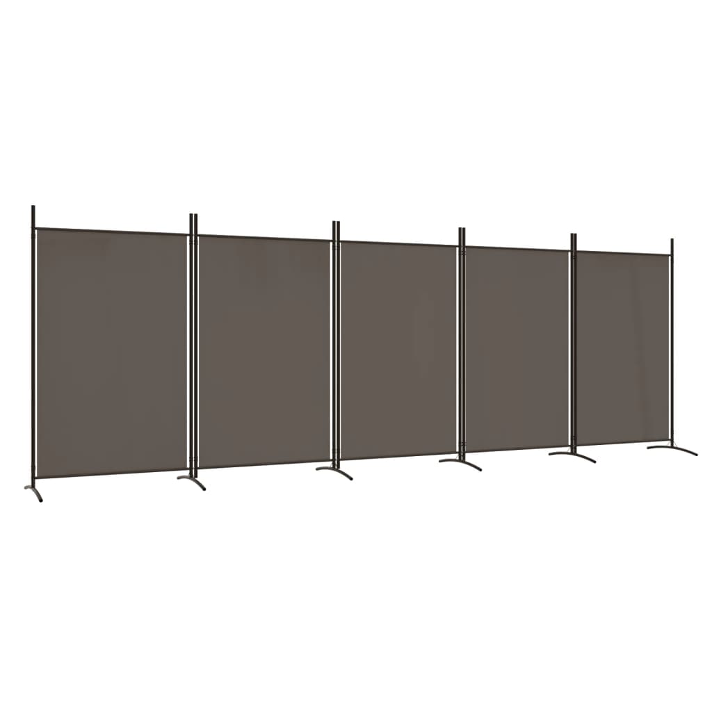 vidaXL Biombo divisor de 5 paneles de tela gris antracita 433x180 cm