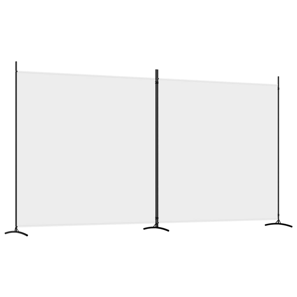 vidaXL Biombo divisor de 2 paneles de tela blanco 348x180 cm