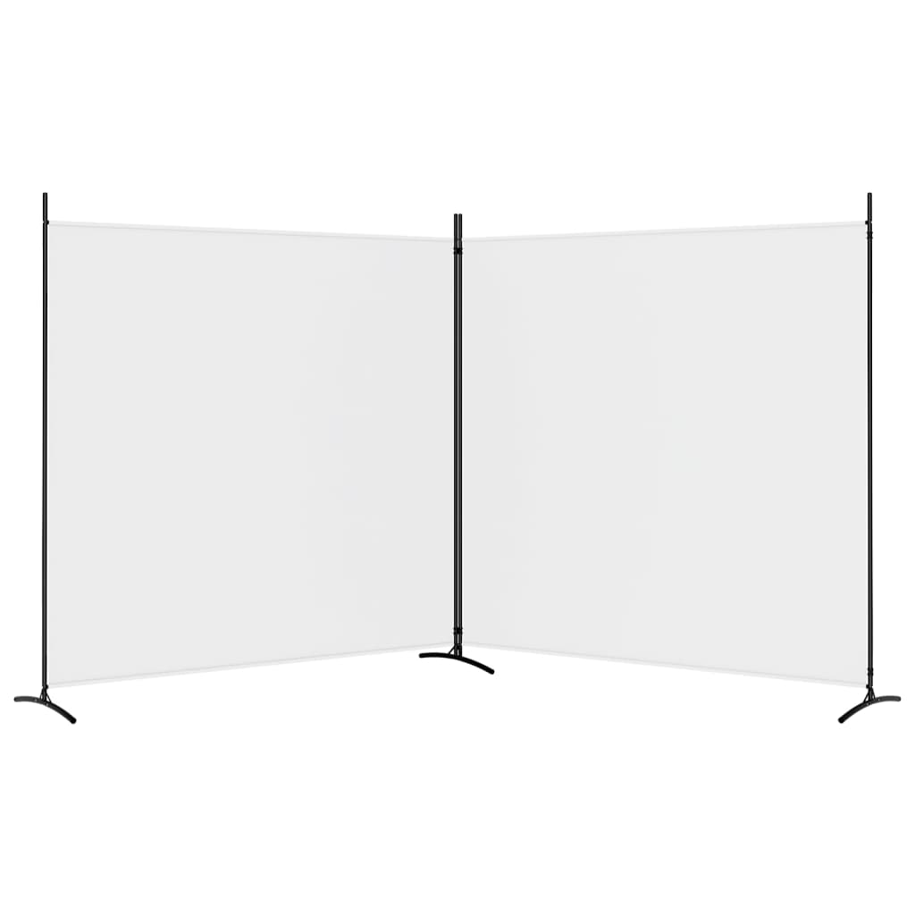 vidaXL Biombo divisor de 2 paneles de tela blanco 348x180 cm